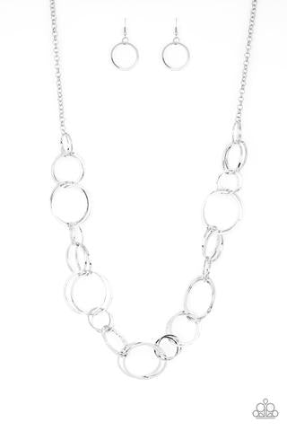 Natural-Born Ringleader  - Silver Ring  Necklace - Paparazzi Accessories