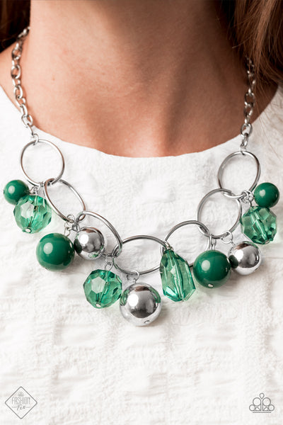 Cosmic Getaway - Green Bead Necklace - Paparazzi Accessories