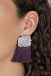 Plume Bloom - Purple Plume - Earrings- Paparazzi Accessories